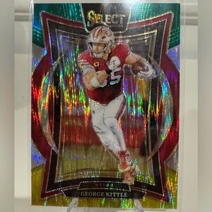 2024 George Kittle Green Red and Yellow Shock Panini Select card